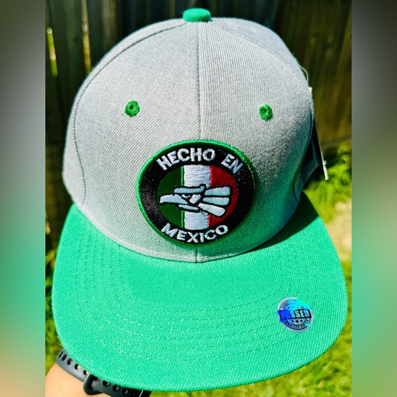 Hecho en Mexico Flat Bill Hat, Mexican Eagle Aguila Ballcap, Embroidered Made in - Picture 8 of 13